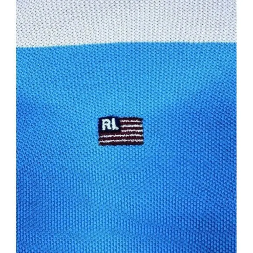 Polo Jeans Co. Polo Shirt Striped Colour Block Cotton‎ Knit vtg Short Sleeve L